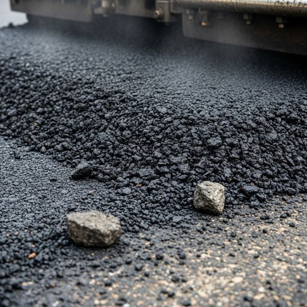 Close-up of Recycled Asphalt Pavement (RAP) mixture being laid by a paving contractor Close-up of Recycled Asphalt Pavement (RAP) mixture being laid by a paving contractor