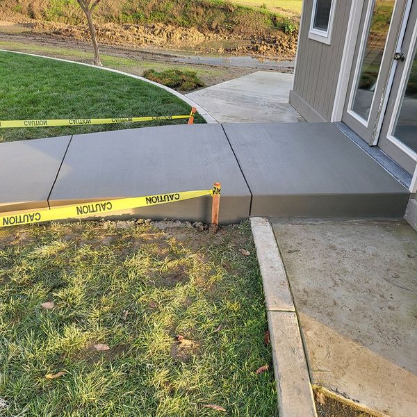 New concrete walkway.