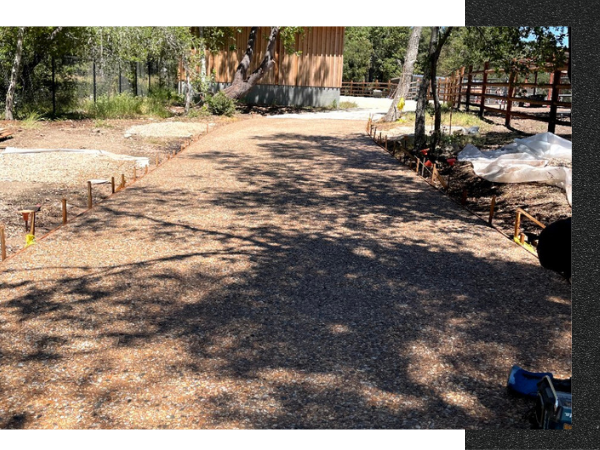 Unfinished residential driveway