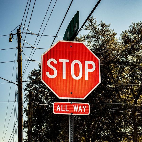 Stop sign. Stop sign.