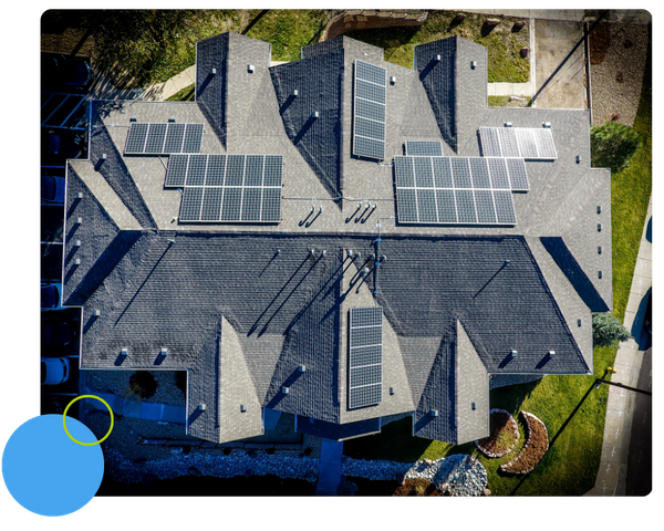 Solar panels on a roof. Solar panels on a roof.