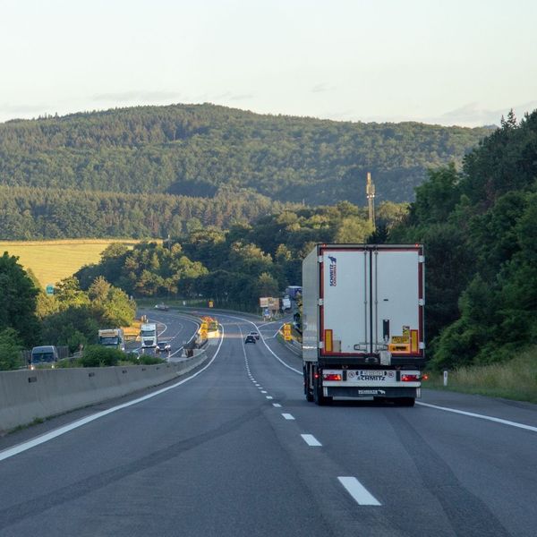 Large truck on the road. Large truck on the road.