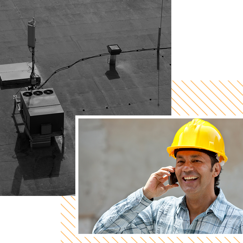Image of a contractor talking on the phone Image of a contractor talking on the phone