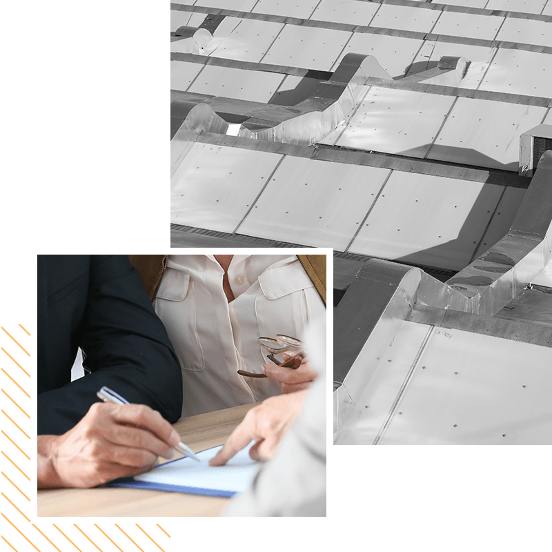 Image of a person going over property insurance papers Image of a person going over property insurance papers