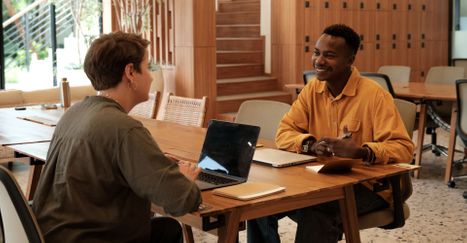 man sitting for an interview