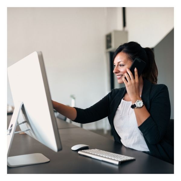 business administrator using computer for efficiency