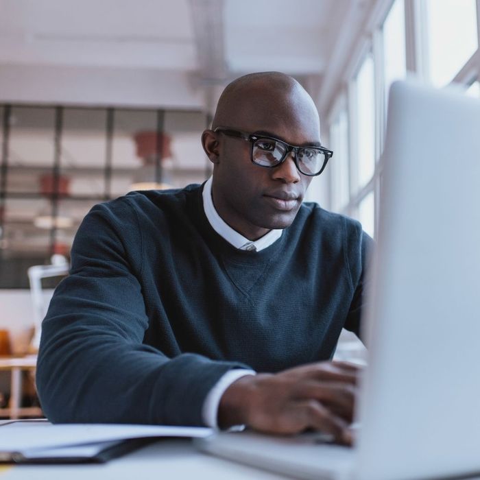 professional man using laptop