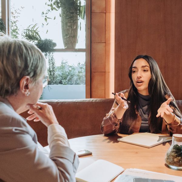 woman at an interview