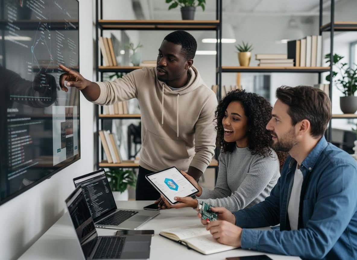 Diverse Tech Team Collaborating on a Project