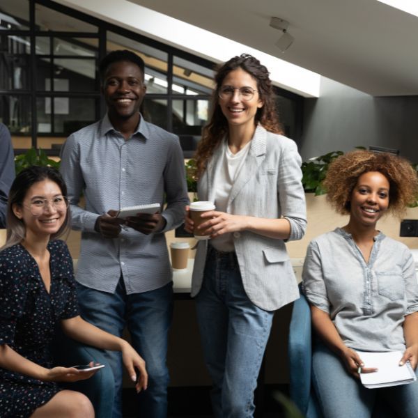 A group of diverse staff members