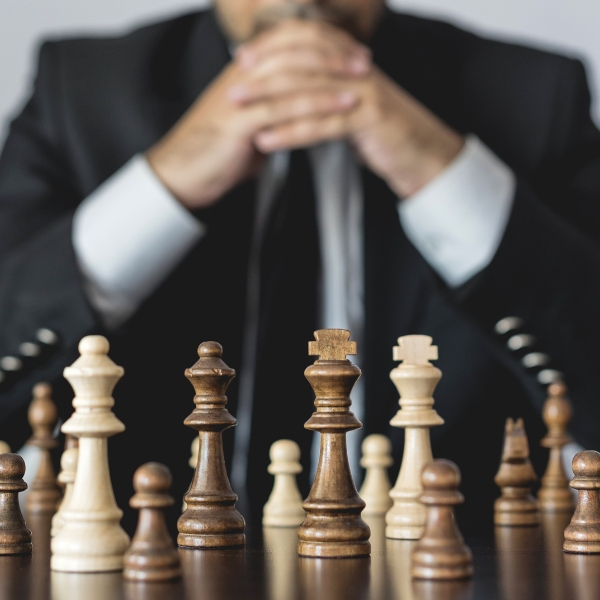 man at chess board