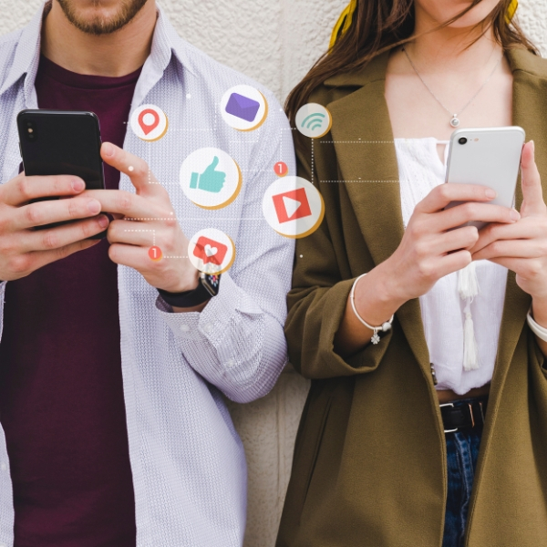 image of people using social media