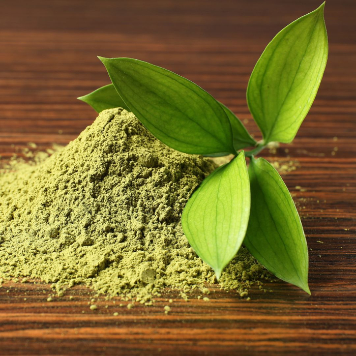 pile of green tea powder