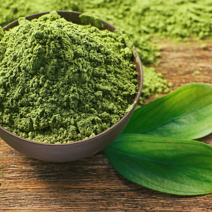 green tea powder in a bowl