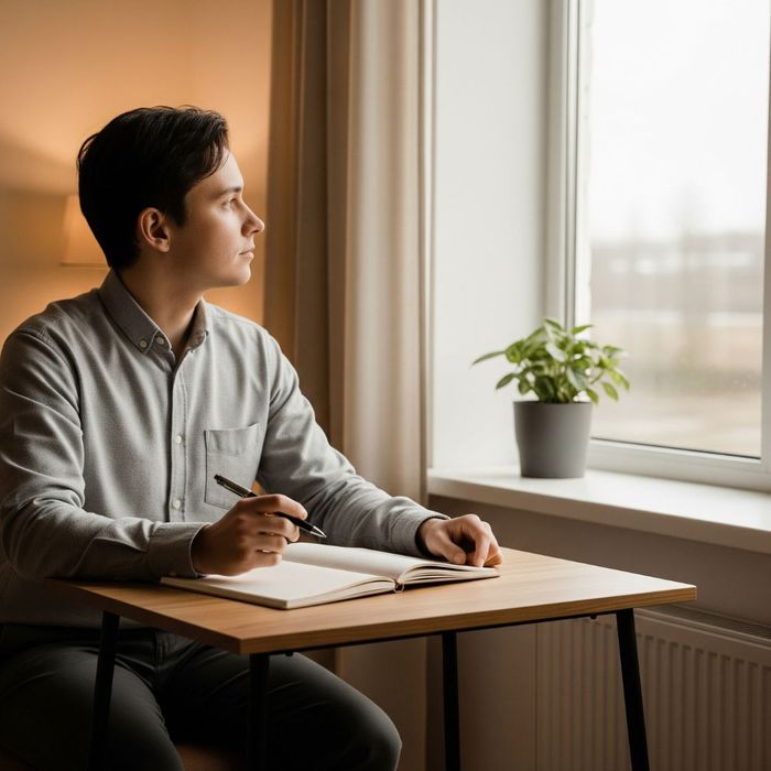 Person writing things down at a desk