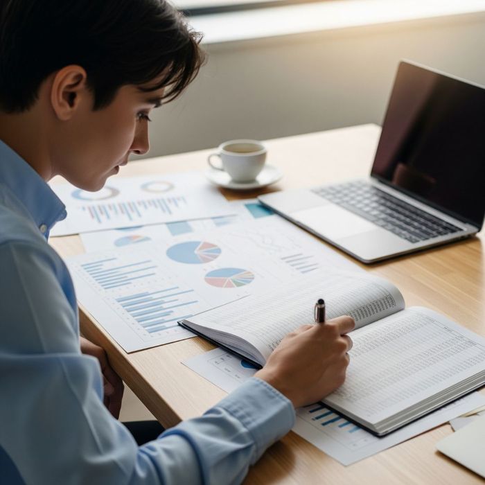 Person looking at documents