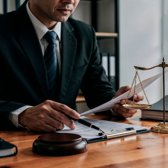 lawyer reviewing documents