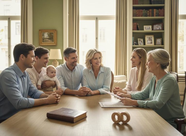 Multi-Generational Family Meeting at Home