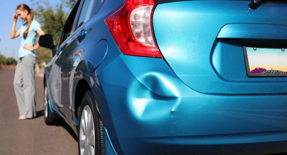 car with a dent car with a dent