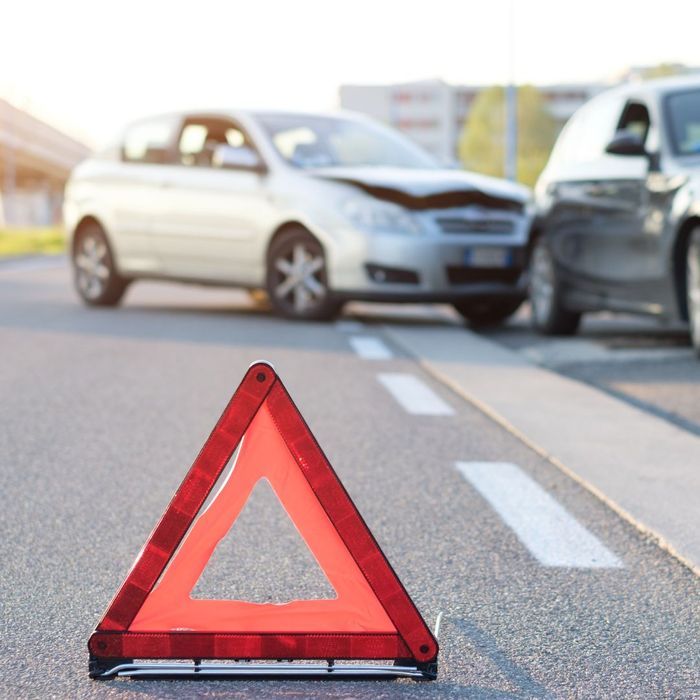 Cars marked by a danger signal