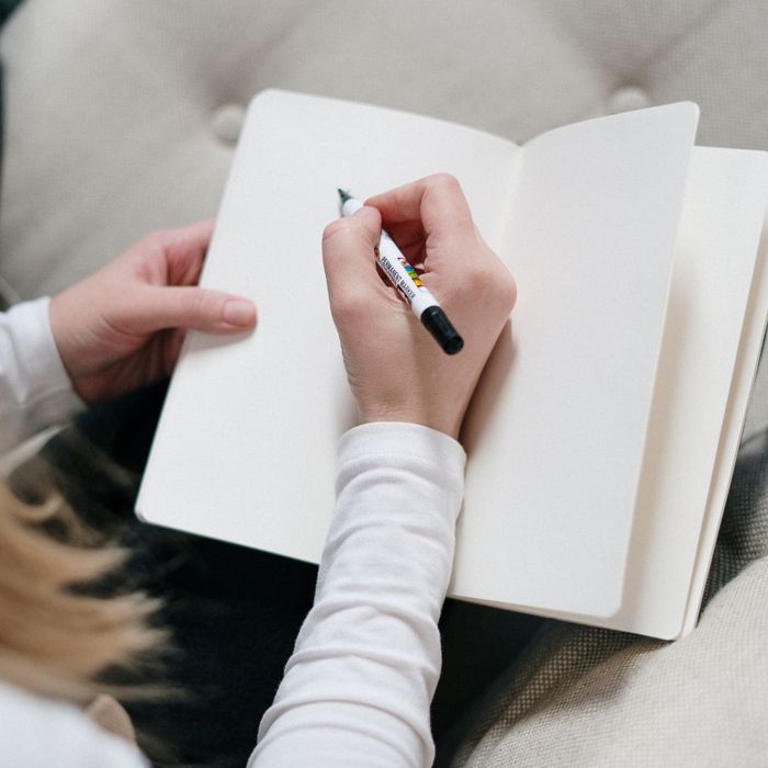 Writing ina notebook