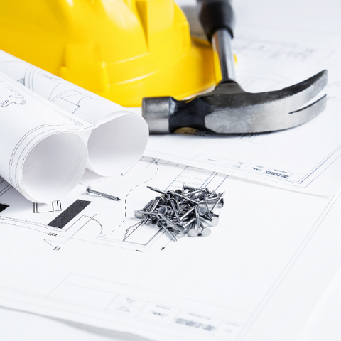 tools and blueprints. 