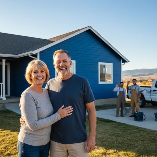 A satisfied customer in Pocatello pleased with the exterior painting results from our reliable team.
