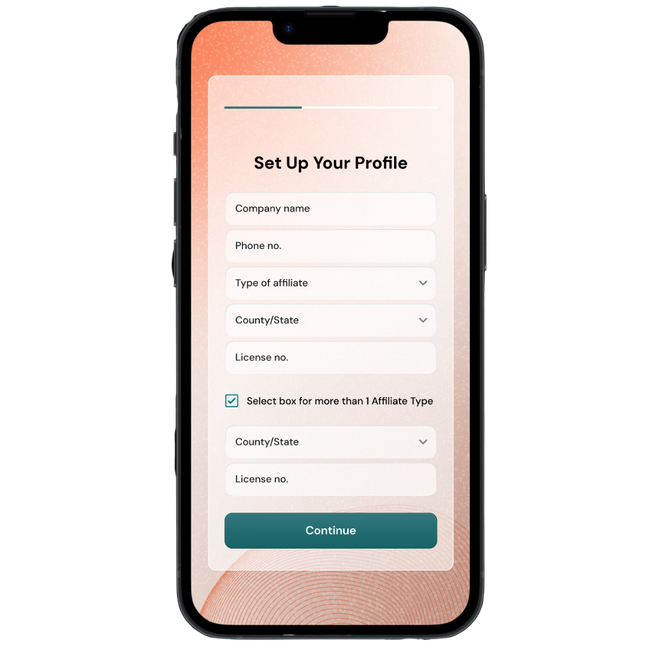 Hyrise app set up profile screen Hyrise app set up profile screen