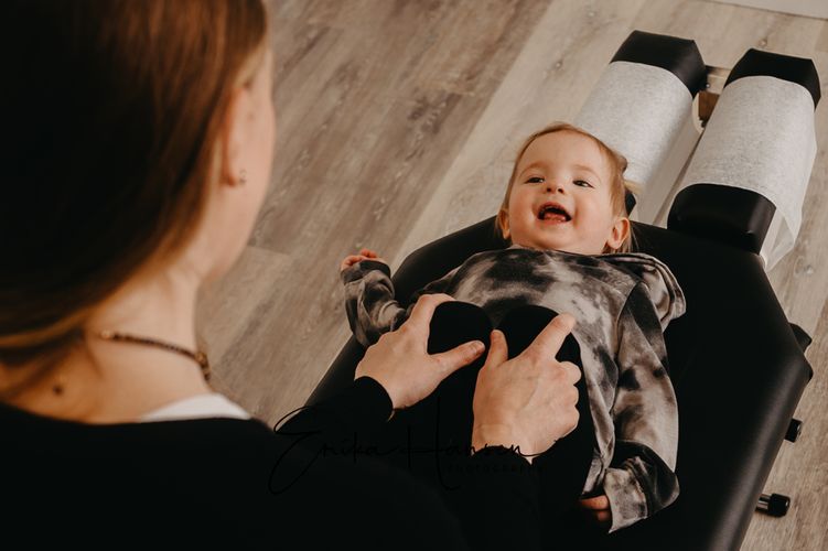 Dr. Annika Larson working with child