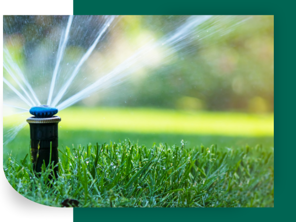 Sprinkler Head Watering Lawn