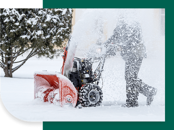 image of snow blowing