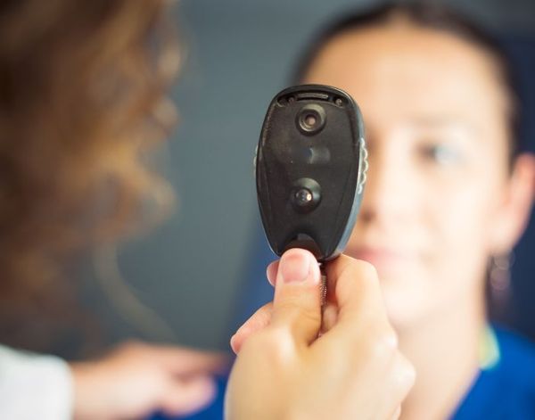 eye doctor with patient