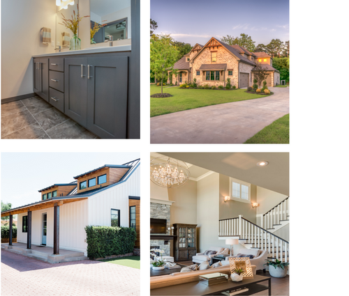 A collage of custom homes