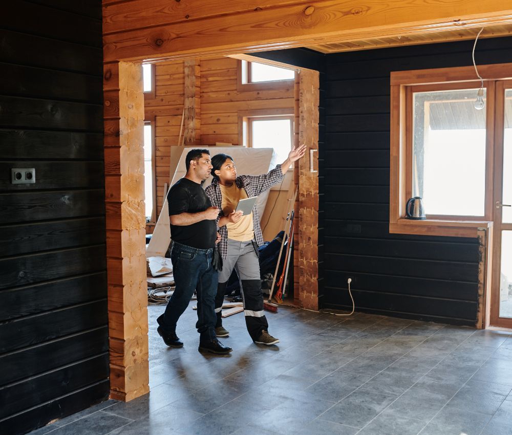 two builders walking through a home Waxhaw Custom Home Builders (3).jpg