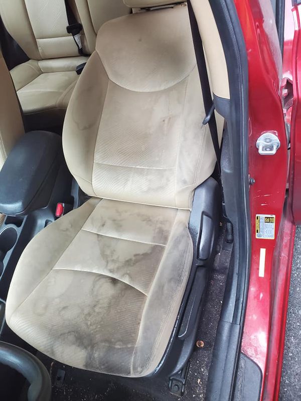Image of a car with a dirty interior