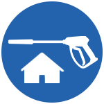 Icon of a power washer and a house