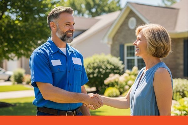 HVAC Technician Shaking Hands HVAC Technician Shaking Hands