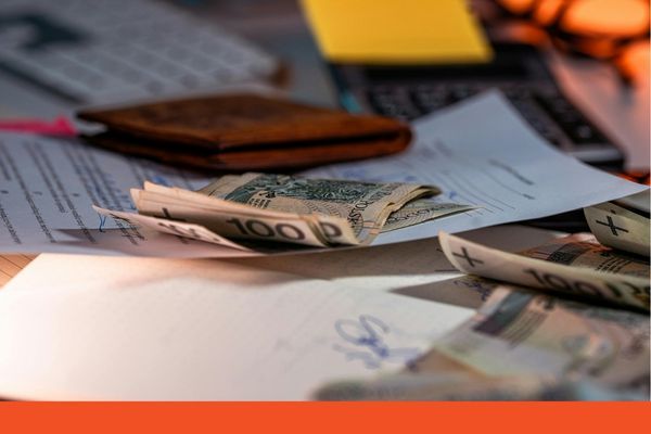 Tax paperwork and cash.