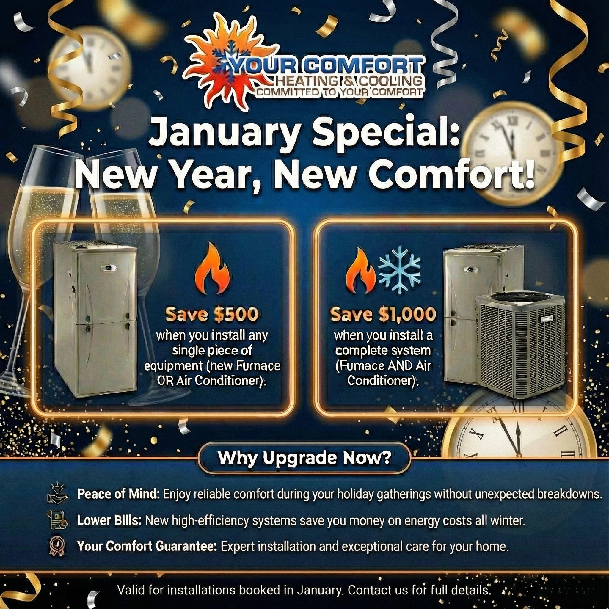 January Special - Save up to $1,000 on HVAC Systems