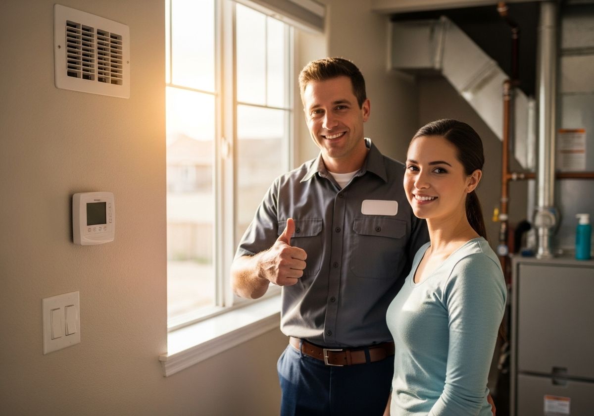 HVAC Technician and Happy Customer