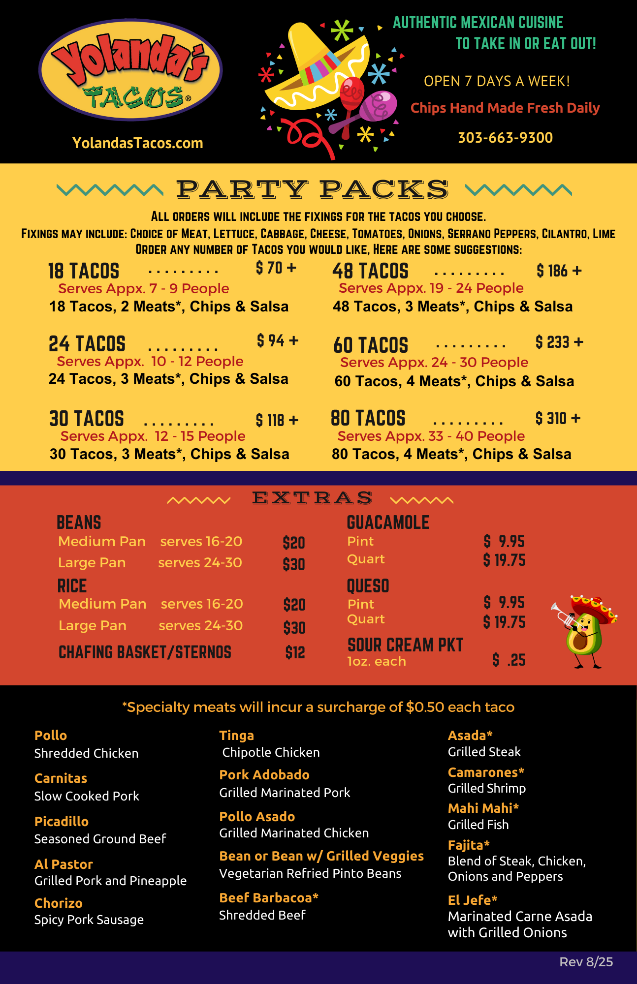 Yolanda's Tacos Catering and Party Packs Castle Rock, Colorado