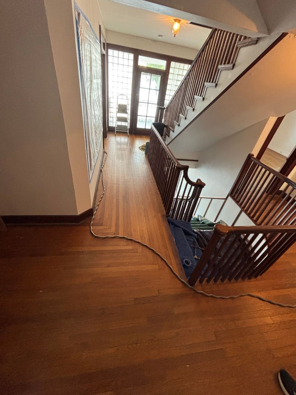 hallway and stairs of a historic building