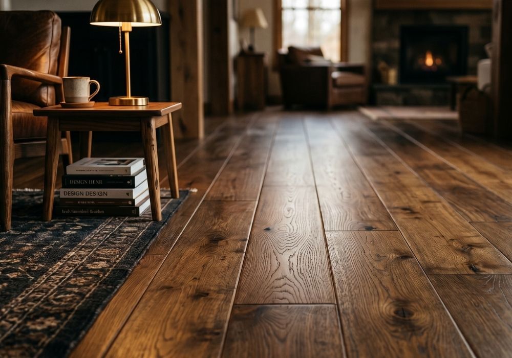 Beautiful dark hardwood flooring in a residential home