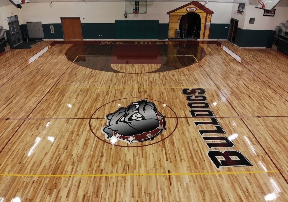Bulldogs gym floor refinished