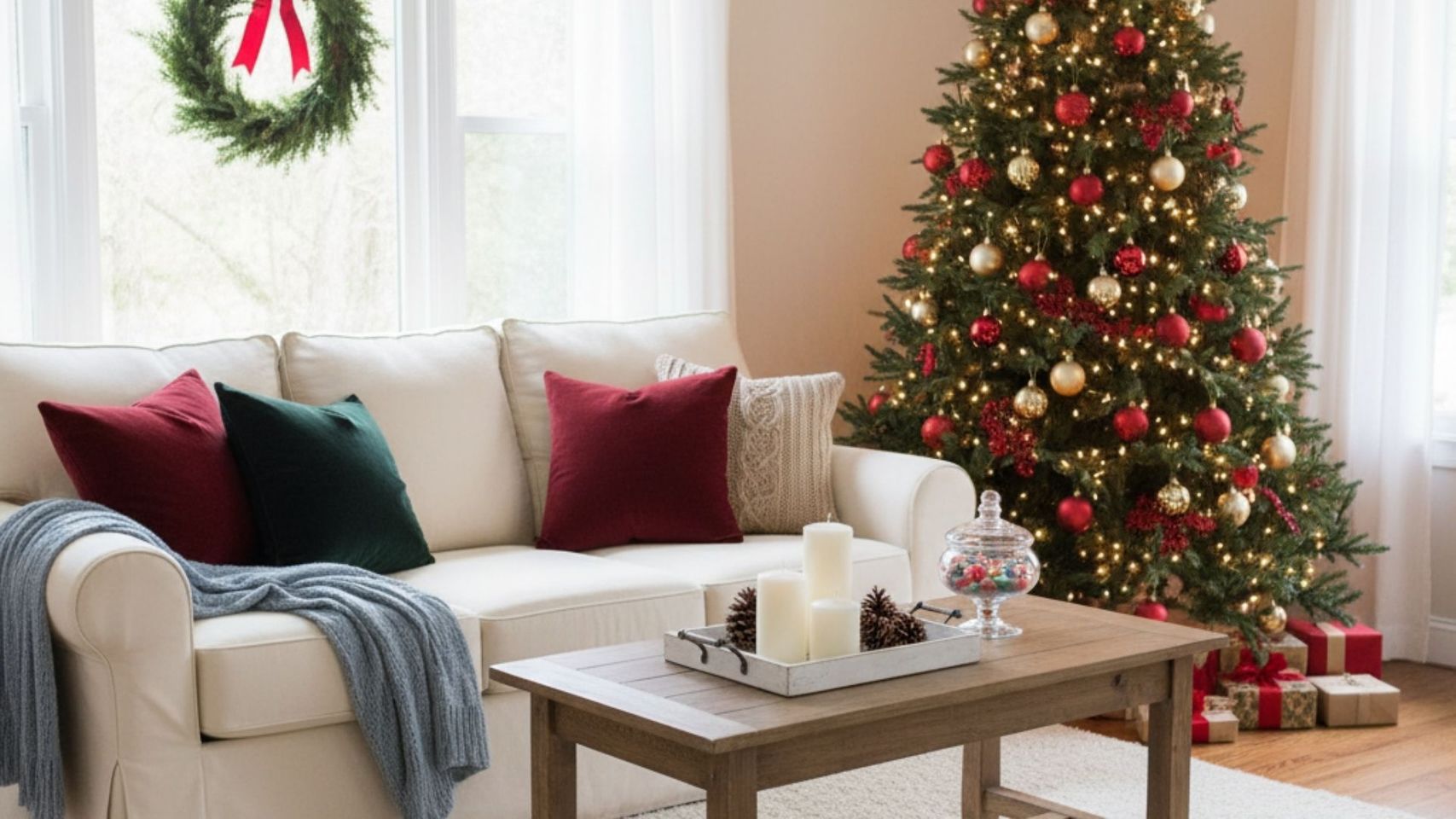 living room decorated for the holidays living room decorated for the holidays