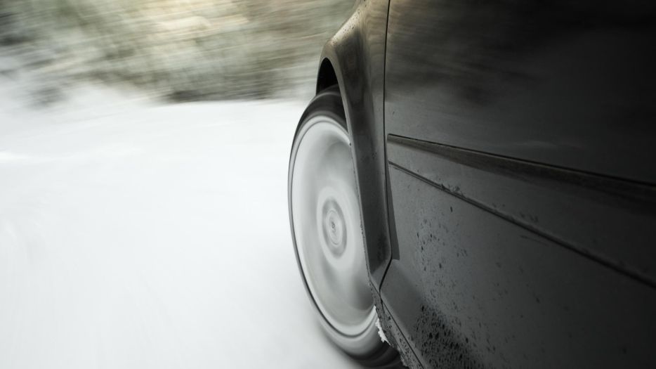 Car with snow tires