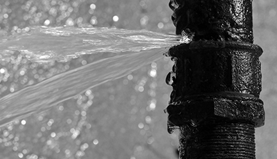 Image of a burst pipe