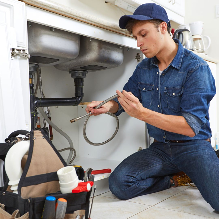 Plumber Assessing Pipes