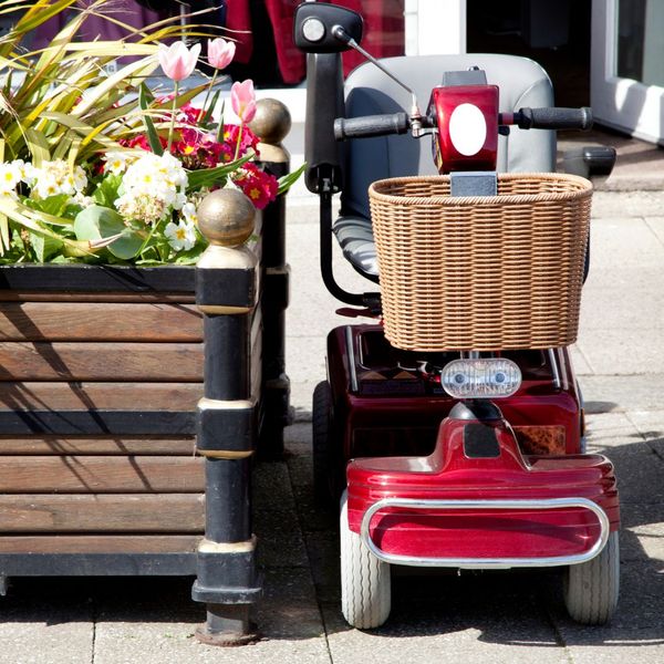 electric scooter parked outside