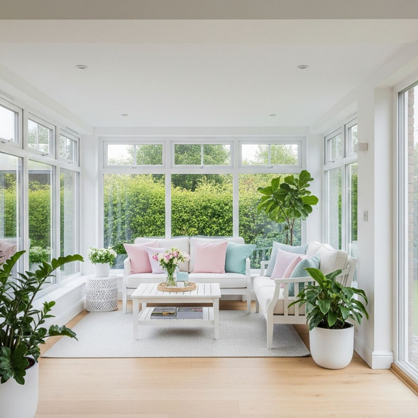 bright and airy sunroom addition